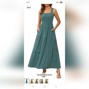 Elegant Teal Sleeveless Maxi Dress